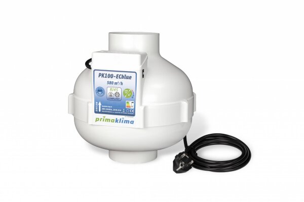 Prima Klima ECblue Ventilator 100mm 0-580m³/h RJ45