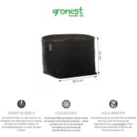 Gronest Stofftopf 19L 26.5 x 26.5 x 27 cm