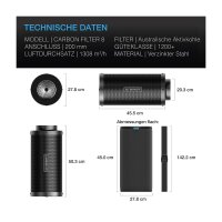 AC Infinity Aktivkohlefilter 200 mm 1308m³/h