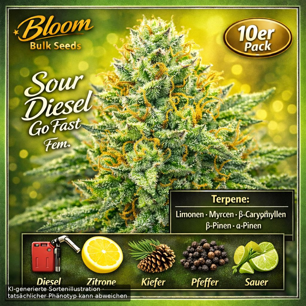 Bloom Bulk Seeds Sour Diesel Go Fast Fem 10St. – Ansicht 2