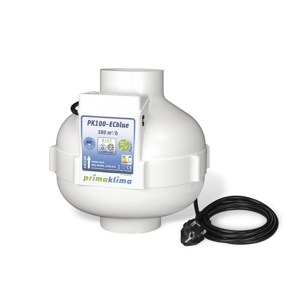 Prima Klima ECblue Ventilator 100mm 0-580m³/h RJ45 – Ansicht 2