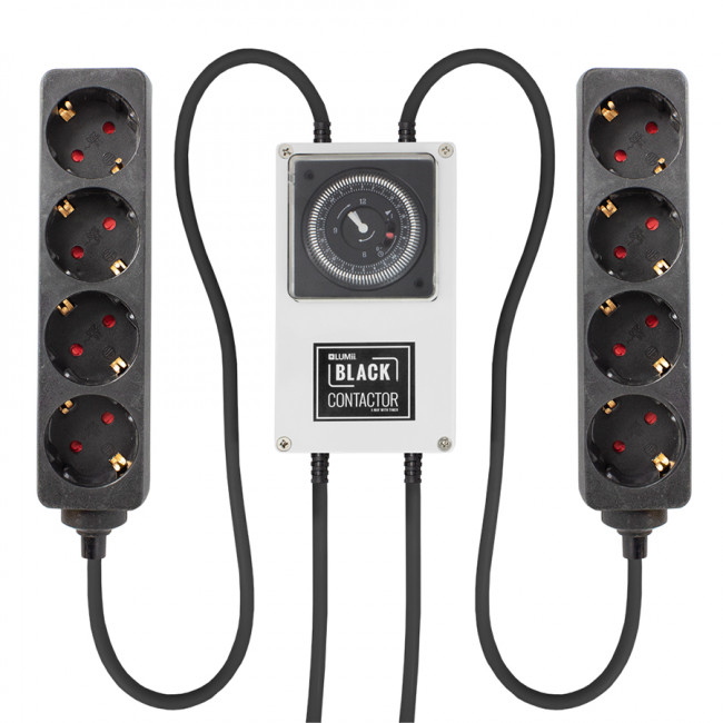 [14013] Lumii Black Zeitschaltuhr mit Relais 8Way 2x 1,8kW
