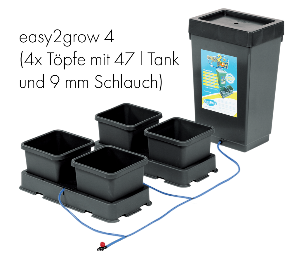[10888] Autopot Komplettsystem, easy2grow 4 (4x 8,5 l Töpfe mit 47 l Tank und Schlauch)