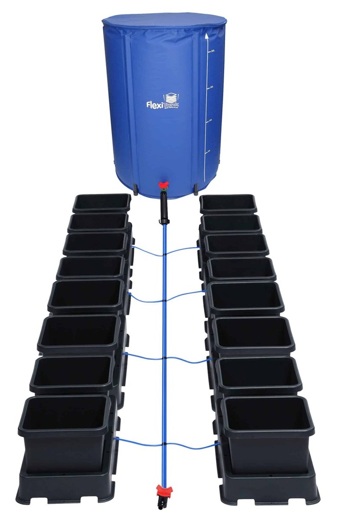 [15479] Autopot Komplettsystem, easy2grow 16 (16x 15l Töpfe mit 100 l Flexi-Tank und Schlauch)