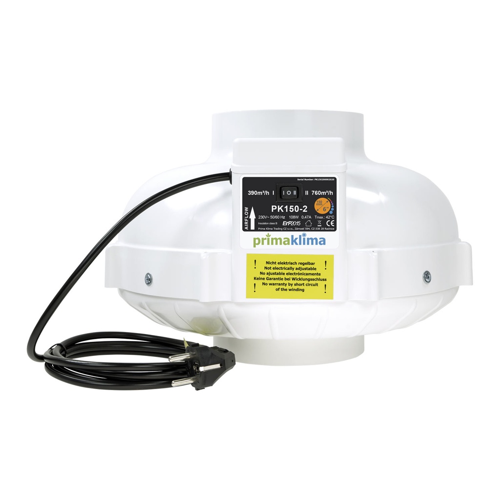 [11954] Prima Klima II Speed radial Ventilator PK150-2 380m³/h 760m³/h
