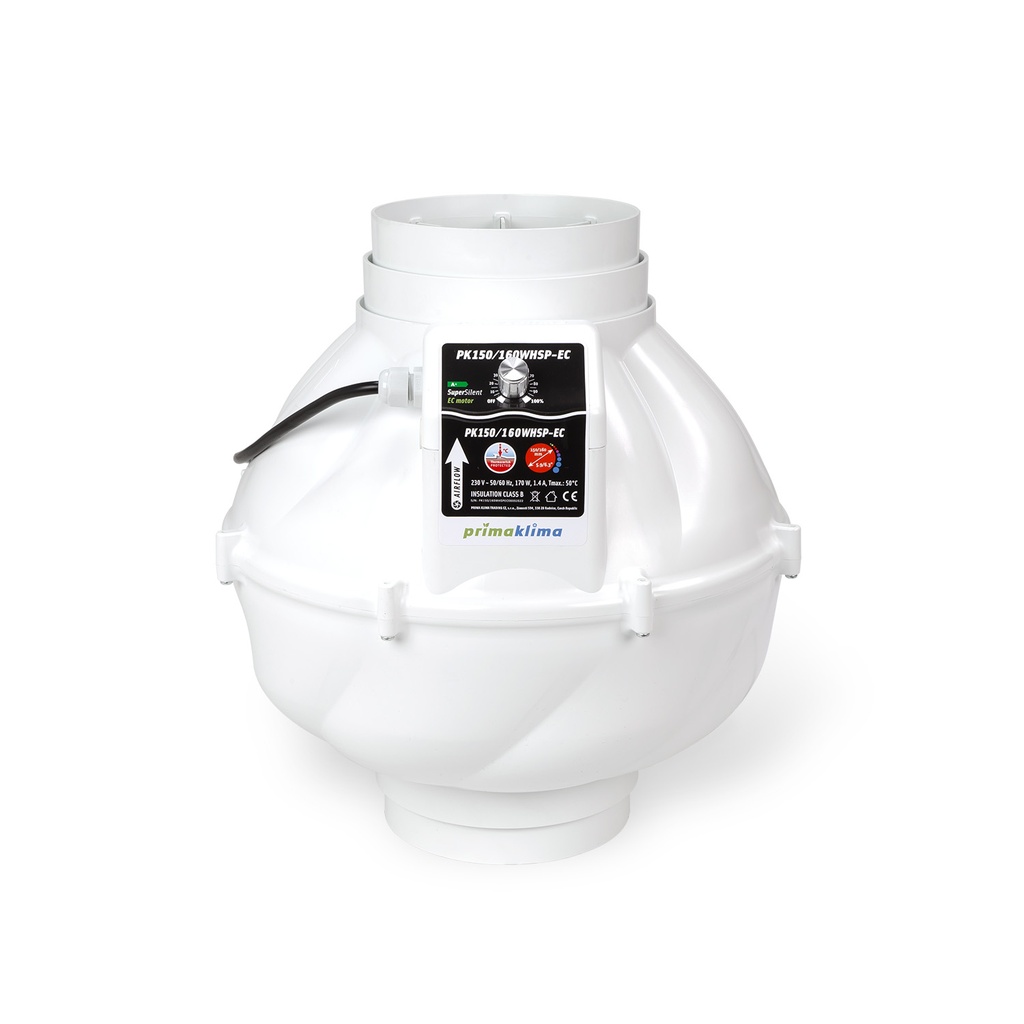 [12637] Prima Klima EC Whisperblower Dimmable 0-100% Max.1400m³/h 150/160mm