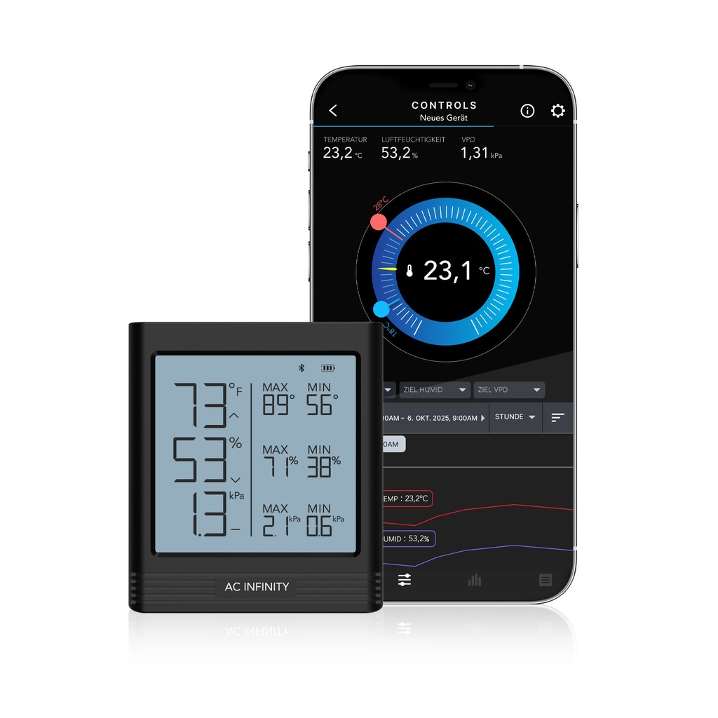 [BT-17420] AC Infinity CLOUDCOM B2 Smart Thermo-Hygrometer mit internem Klimasensor