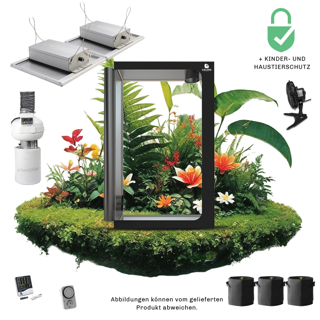 [GF-1008031] Caluma Growset Ambient (60 x 120 cm, 2 x 75 W Premium-Lüftungsset)