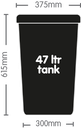 Autopot Tank, 47 l, gebohrt mit 9 mm Durchführung und Deckel
