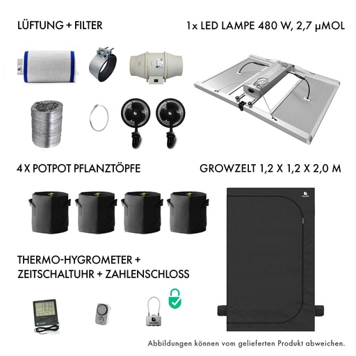 Caluma Set - 4 Plants Plus (120 x 120, 480 W)