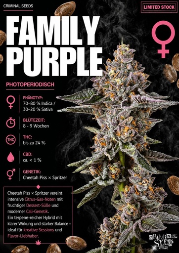 Criminal Seeds Family Purple x Cali Fem 3St.