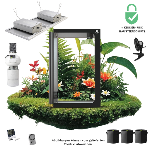 Caluma Growset Ambient (60 x 120 cm, 2 x 75 W Premium-Lüftungsset)