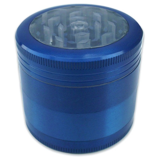 Pollinator Grinder Clear View Zink 4-teilig – Blau