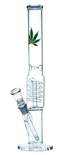 Eisbong Zylinder Leaf Design Spiralperkolator 40 cm Ø 50 mm – NS 18,8