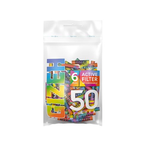 GIZEH - Active Filter Rainbow 6 mm 50er Pack