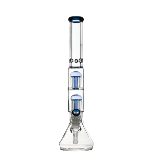 Lucid Glass Perkolatorbong Beaker Doppel-Baumperkolator 50 cm – NS 29,2, Hellblau