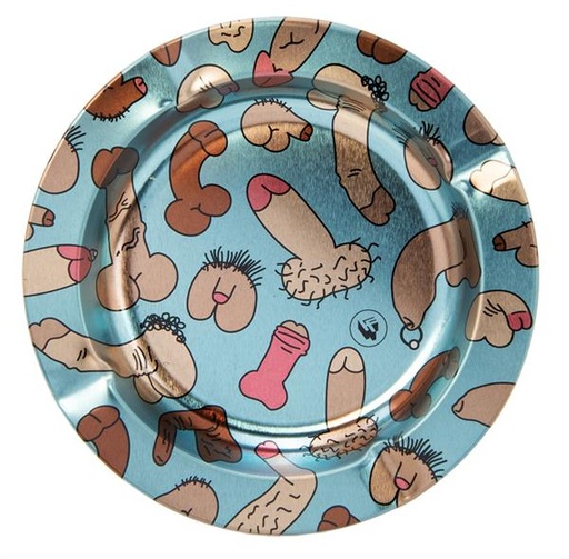 Aschenbecher Dick Pattern Metall Ø 14,5 cm – Metallic Blau