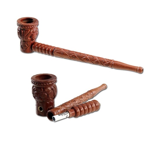 Holzpfeife Mangoholz mit Aktivkohleadapter – 22 cm